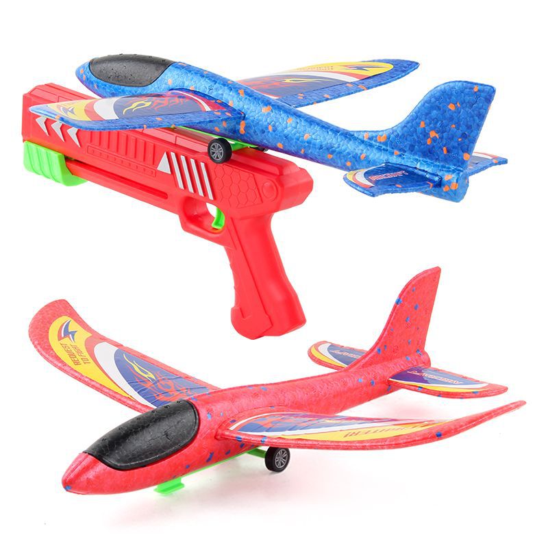 Juguetes de ocio para niños Catapulta de espuma Pistola de aviones Lanzamiento de un clic Lanzamiento de espuma EPP Juguetes deportivos para interiores y exteriores