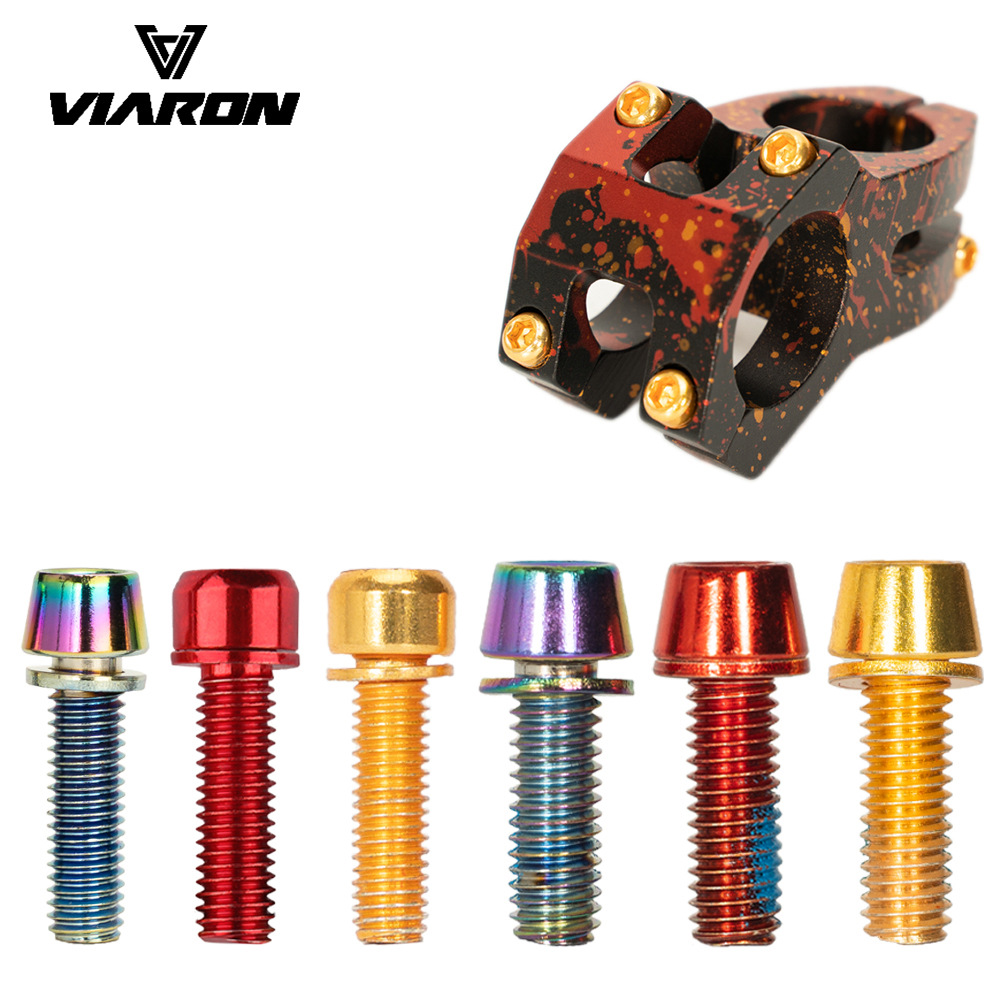 VIARON bicycle stem screws stainless steel electroplated mountain bike riser screws bicycle accessories M5 M6