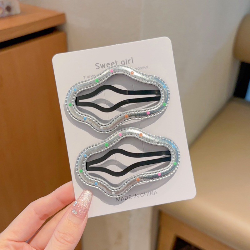 Punto de onda de color nubes clip de cabello para niños corteza plateada clip de cabello para niñas clip de frangeo lateral clip de cabello dulce clip de cabello BB