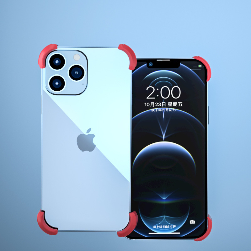 Aplicable a Apple 13 caso de teléfono 12 ProMax marco protector de ángulo mini silicona todo incluido lente protector de lucha libre