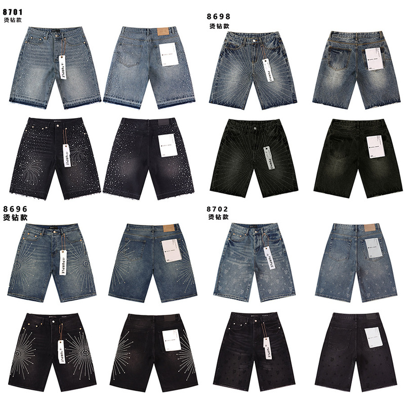 2026 Spring and Autumn Pu Rhinestone Series Straight-Leg Denim Shorts Summer In-Stock Straight-Leg Denim Shorts for Men 2026 Spring and Autumn Pu Rhinestone Series Straight-Leg Denim Shorts Summer In-Stock Straight-Leg Denim Shorts for Men