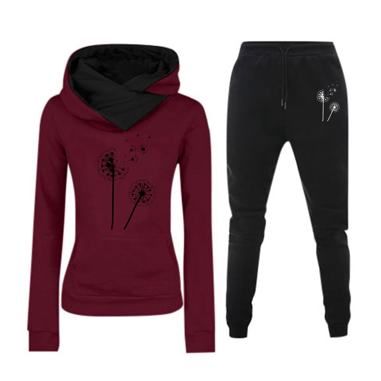 2024 comercio exterior transfronterizo otoño y invierno nuevos pantalones largos ropa de mujer al por mayor con chaqueta deportiva encapuchada de lana