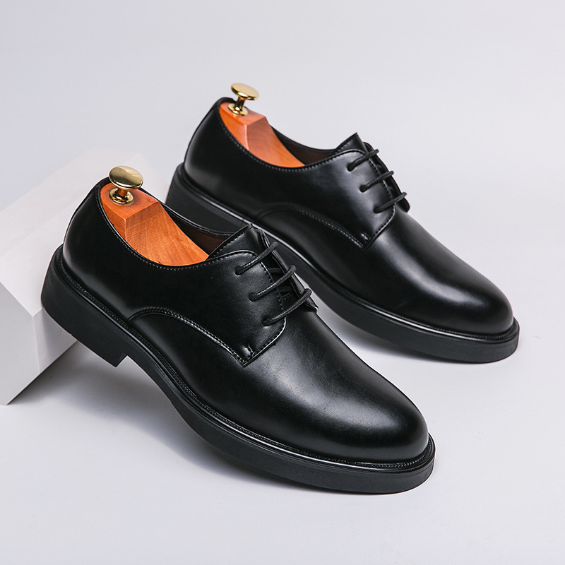 Comercio exterior zapatos de cuero casuales zapatos de negocios británicos zapatos de oficina casuales zapatos de derby suela gruesa zapatos de climax para hombres