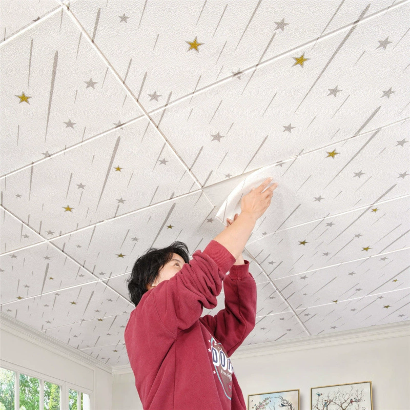 Наклейки на потолок, самоклеящиеся украшения для потолка, спальня, 3D стерео наклейки на стену, обои для ванной комнаты, кухни, потолка