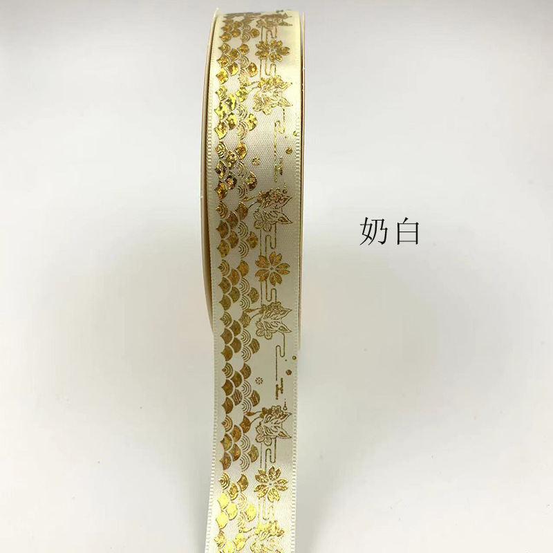 2,5 cm NUEVO LÁSER gilding xiangyun Tiangong barra bandeja hecha a mano cinta caja de regalo embalaje cinta directa de la fábrica