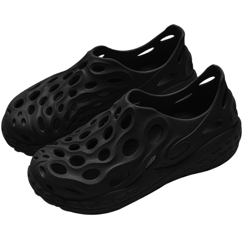 홀 신발 남성 여름 외부 착용 2024 새로운 두꺼운 밑창 미끄럼 방지 운전 스포츠 이중 목적 슬리퍼 남성용 비치 샌들