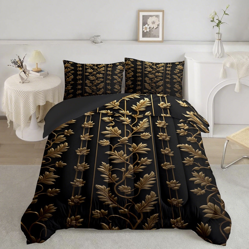 TEMU / JIT lujo ligero textura 3D impresión digital 180gms colcha colchón conjunto de dibujo se puede ajustar