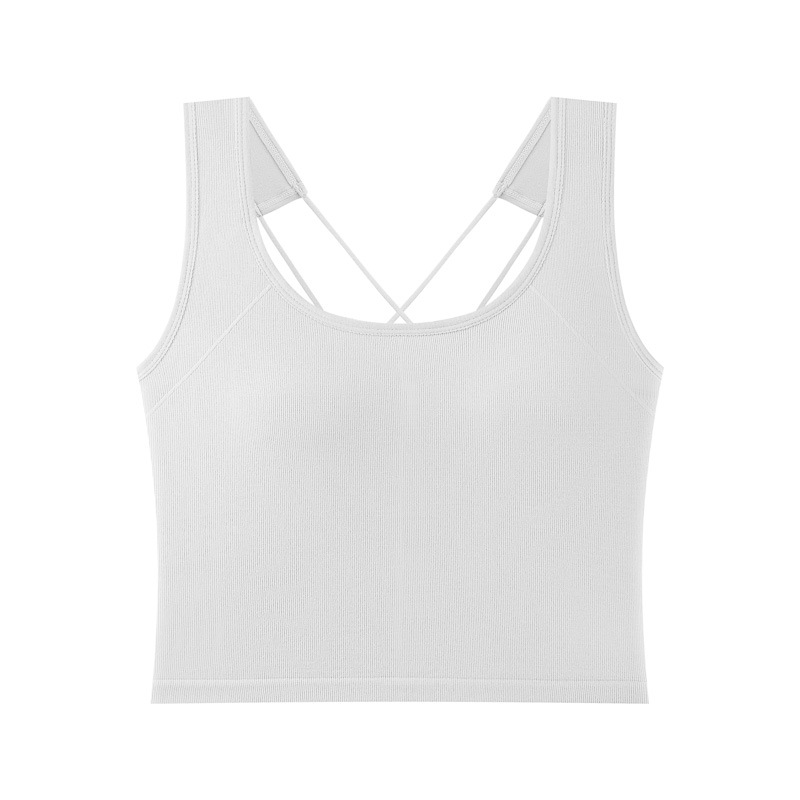 Belleza inconsútil espalda correa cruzada chaleco sujetador interior y exterior desgaste fijo Copa ropa interior caliente chica base tubo superior chaleco