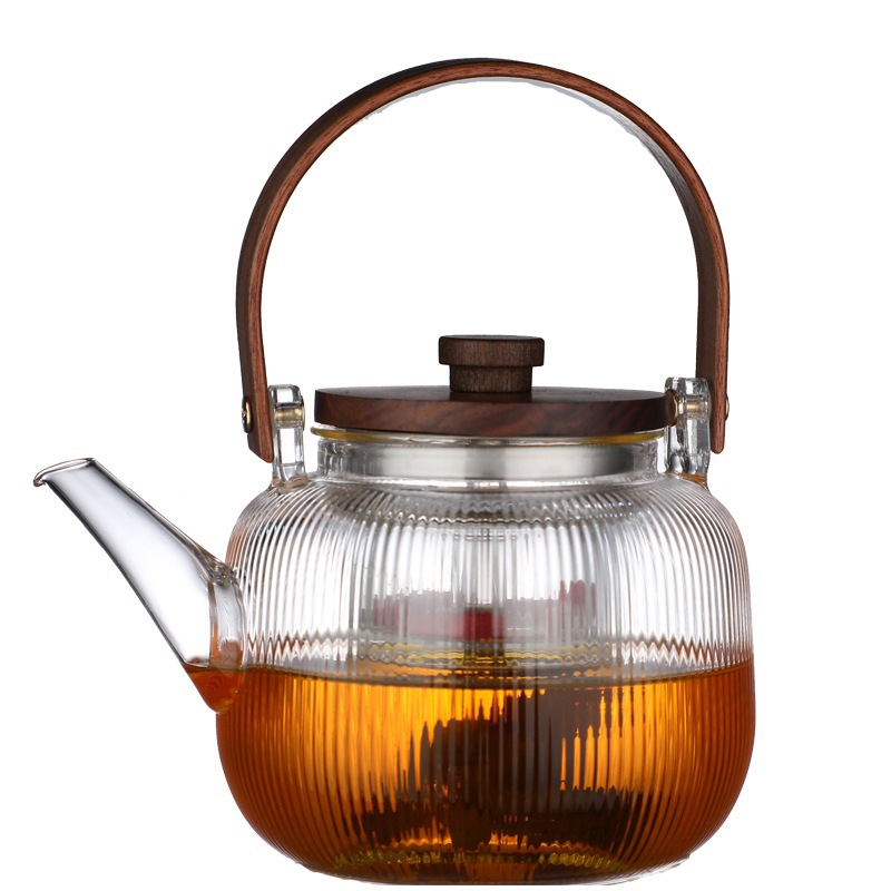 Nueva nuez cocina olla de haz integrado celebridad de Internet resistente al calor olla de vidrio borosilicato resistente a altas temperaturas de cuatro generaciones tetera hirviendo