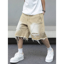 P 81185 Y2K distressed men's denim shorts Y2K �ƶ���ʿ�̿�