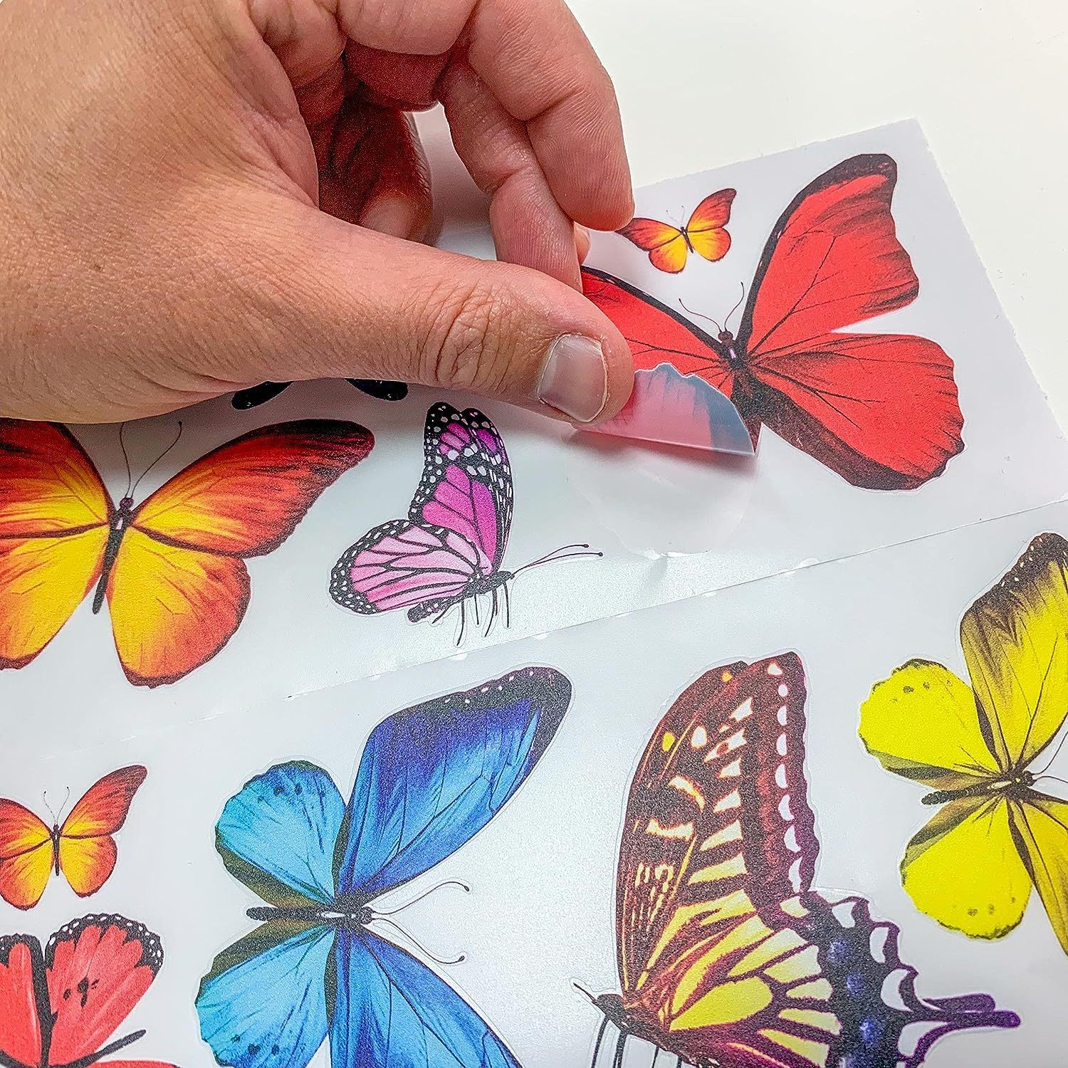 Amazon coche de la mariposa etiqueta engomada del arte pared muebles decoración vinilo transparente
