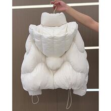 白色连帽短款羽绒服女秋冬季2025新款公主风年轻气质时尚洋气外套