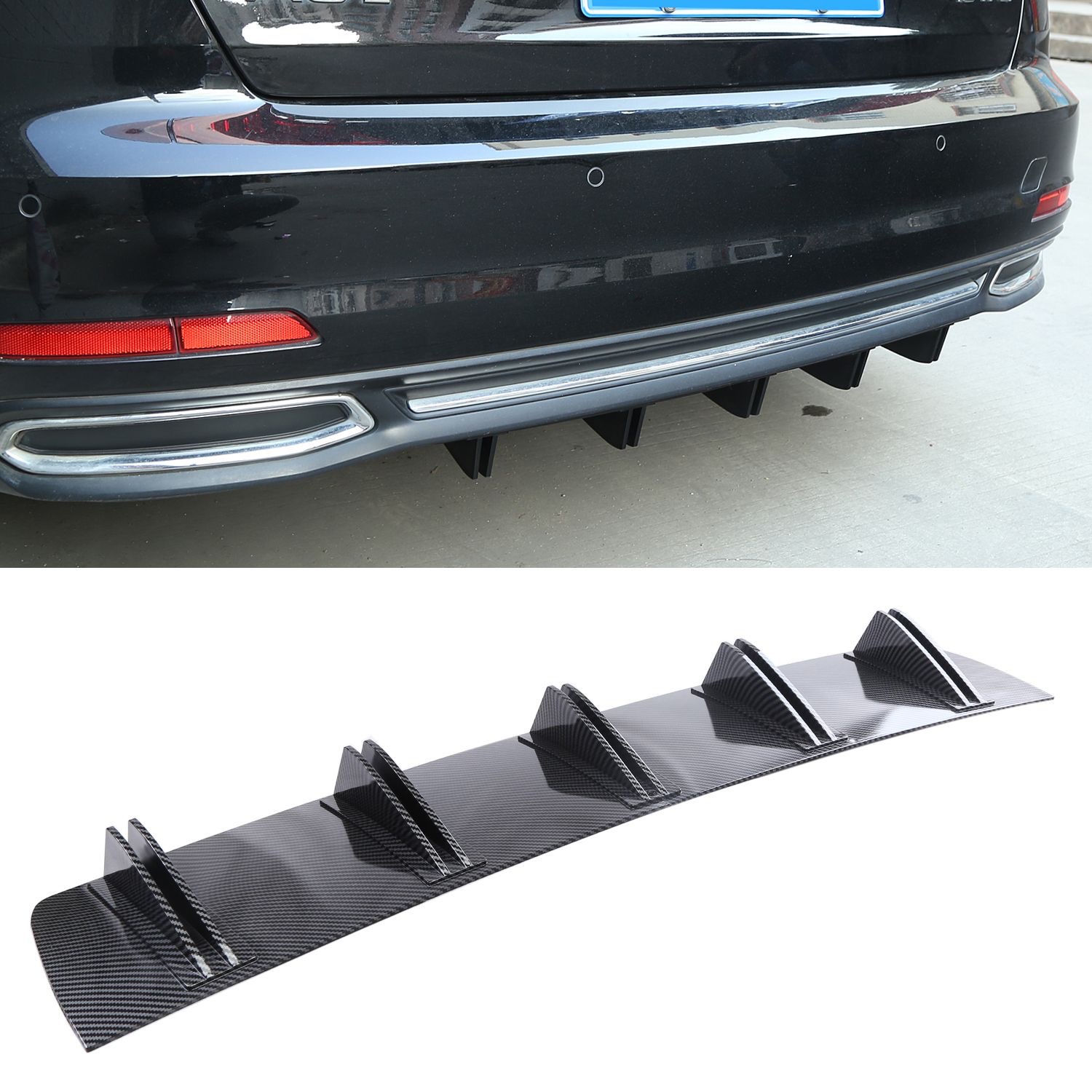 Car Shark Fin Rear Spoiler, Rear Lip, Small Surround Bumper, Chassis Decoration, Airflow Deflector Modification