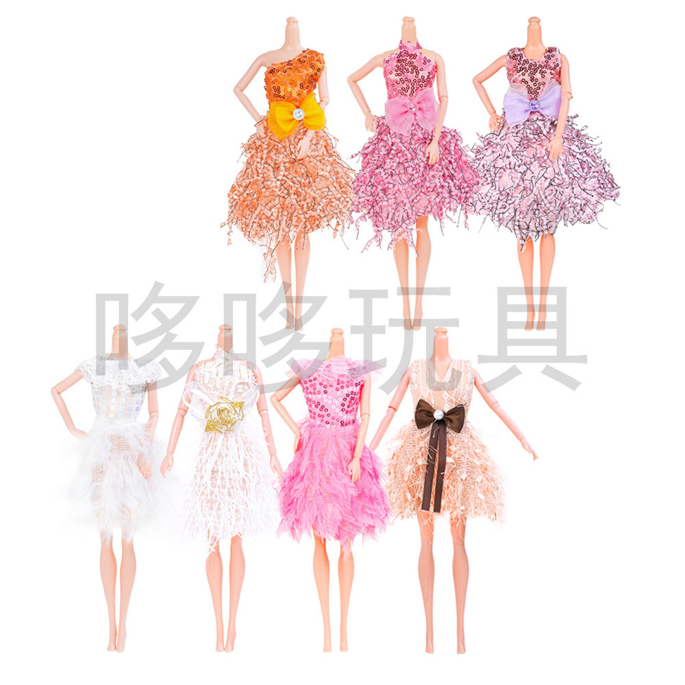 30CM Barbie Doll Sequins dress Dress Up Toy Play Dress suit New Foreign Trade BJD Doll Clothes