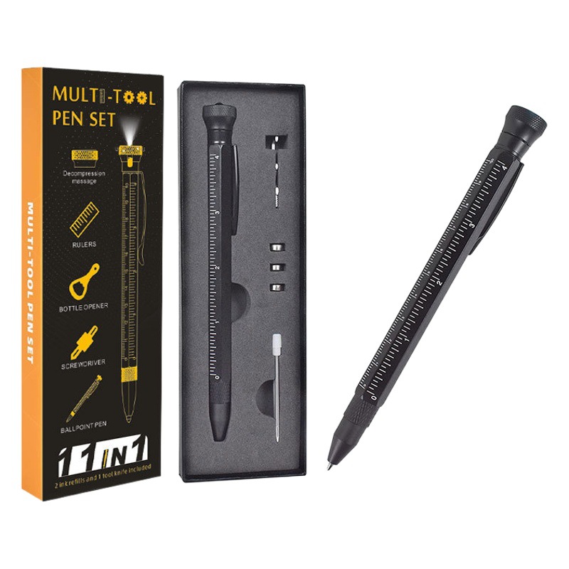 Bolígrafo multifunción transfronterizo con luz LED Regalo de góner de empresa 12 en una herramienta de descompresión y desembalaje