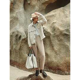 意式老钱风亚麻外套欧美轻奢男装25春秋翻领商务休闲夹克外套