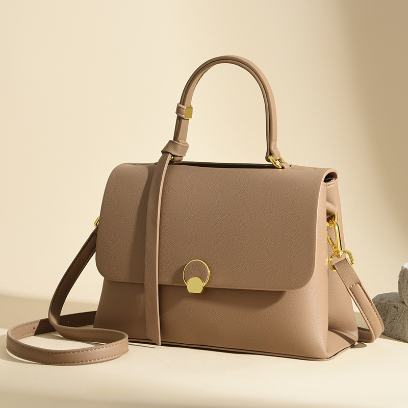 2024 New Genuine Leather Women's Doctor Bag - Stylish Versatile Commuter Shoulder Handbag - Thumbnail 2