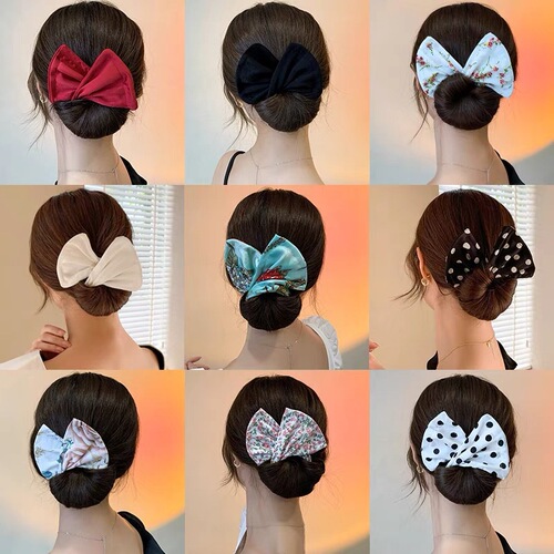 New Amazon cross-border Deft Bun Korean style bow magic twist hair iron lazy ball hair accessories