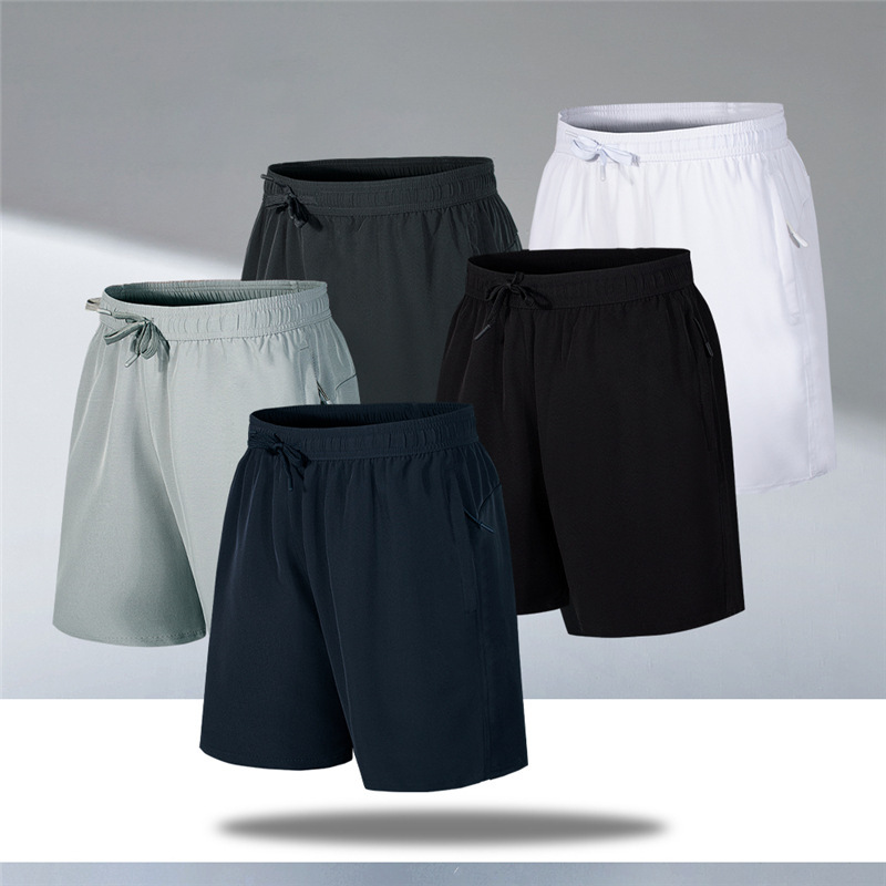 Pantalones cortos deportivos casuales para hombres, pantalones de playa de acondicionamiento rápido y secos, pantalones de hielo largos y sueltos.