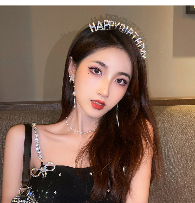 120g Weight Crown Hair Accessories Type Fashion Letter Alloy Rhinestone Plating Metal Rhinestones Crown