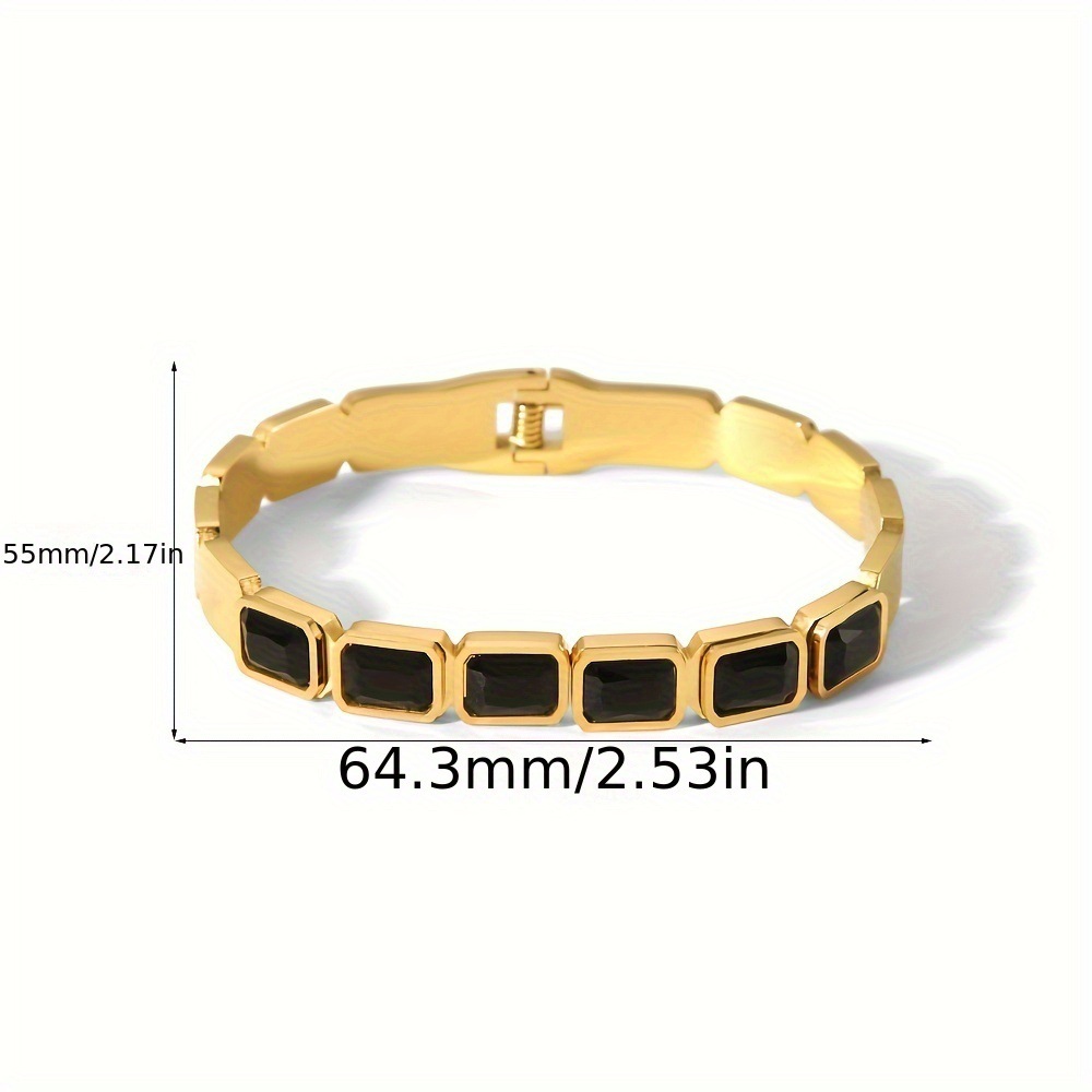 Bracciale rigido con diamanti placcato oro stile retrò_voghion.com