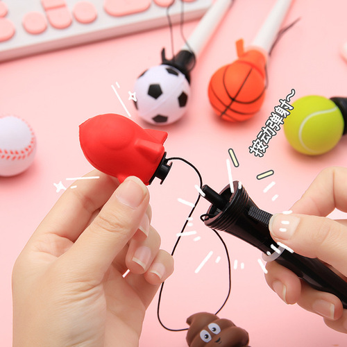 Creative decompression bouncing gel pen to vent, pinchable rebound ejection pen, student educational toy, water pen, student stationery