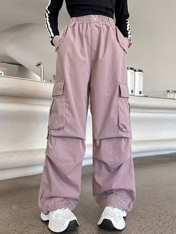 女童工装裤2025新款秋装大童洋气宽松休闲阔腿裤儿童时髦春秋裤子|undefined