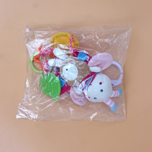 BBSKY cute cartoon animal bed hanging wind chimes baby toys plush bed trailer hanging toys can be imported