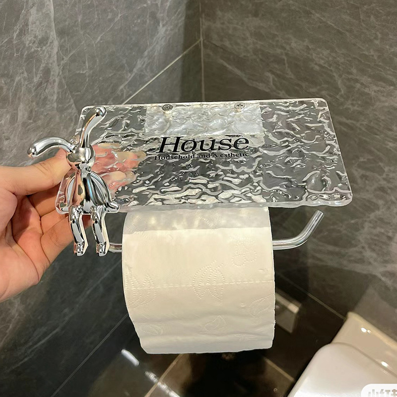 Acrylic Roll Paper Holder, Toilet Paper Towel Holder, Cross-Border Supply, Free Labeling, Bathroom Storage Rack, Paper Towel Holder