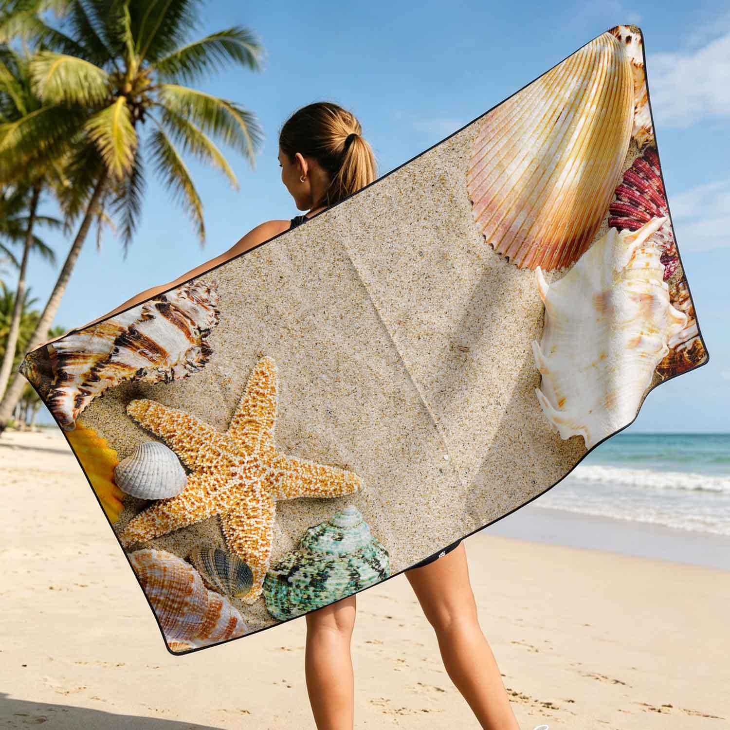 Summer bath towel and car seat cover 2-in-1, ultra-fine fiber outdoor beach and car dual-use universal seat cushion