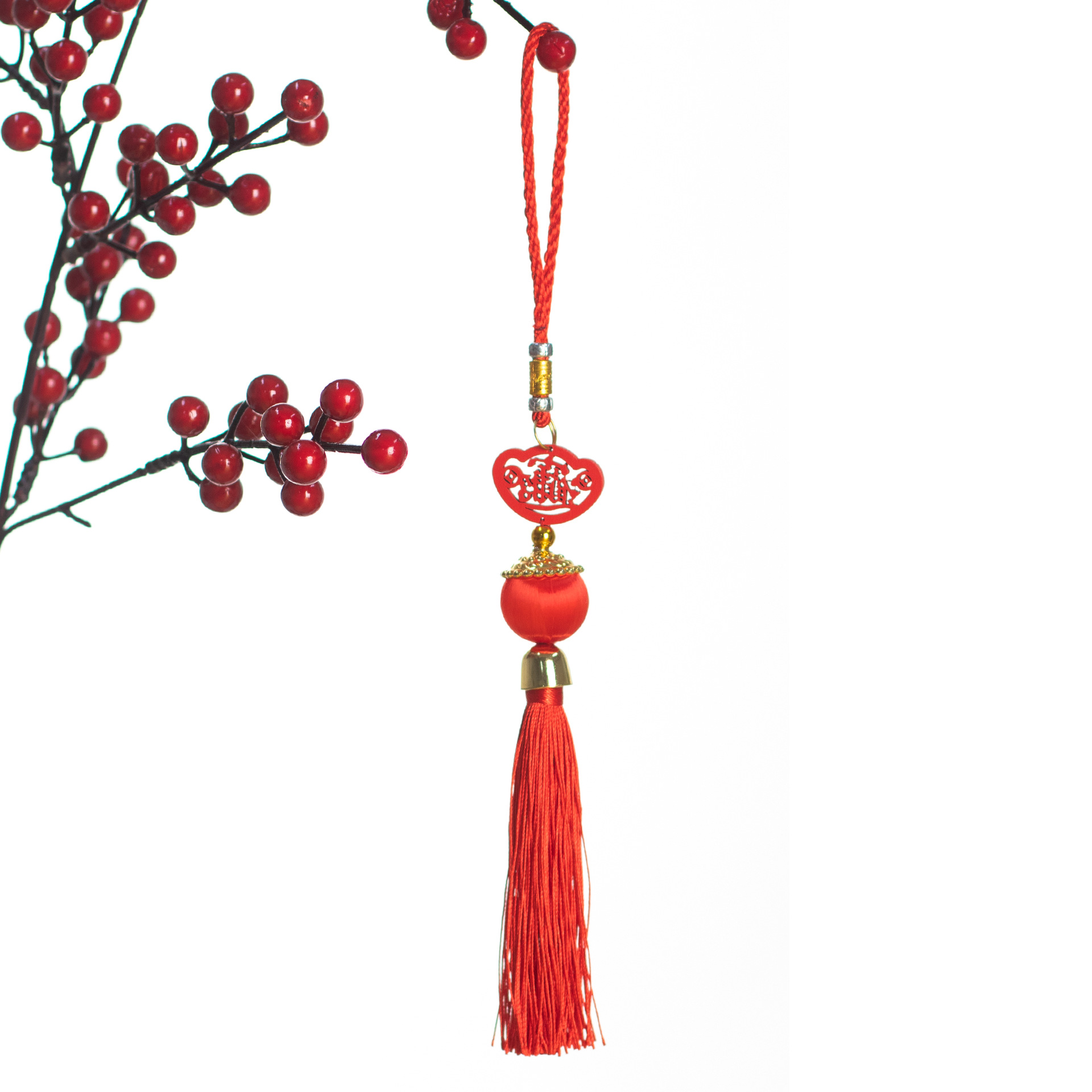 Año Nuevo bambú pequeño colgante linterna hecha a mano DIY material de cuerda colorida linterna Festival de Primavera auspiciosa escoba colgante