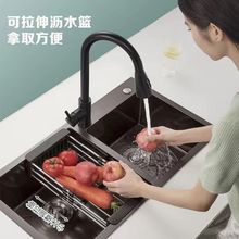 洗菜池单水糟不锈钢加厚水槽黑纳米盆双槽洗菜盆厨房用品洗碗娜幽