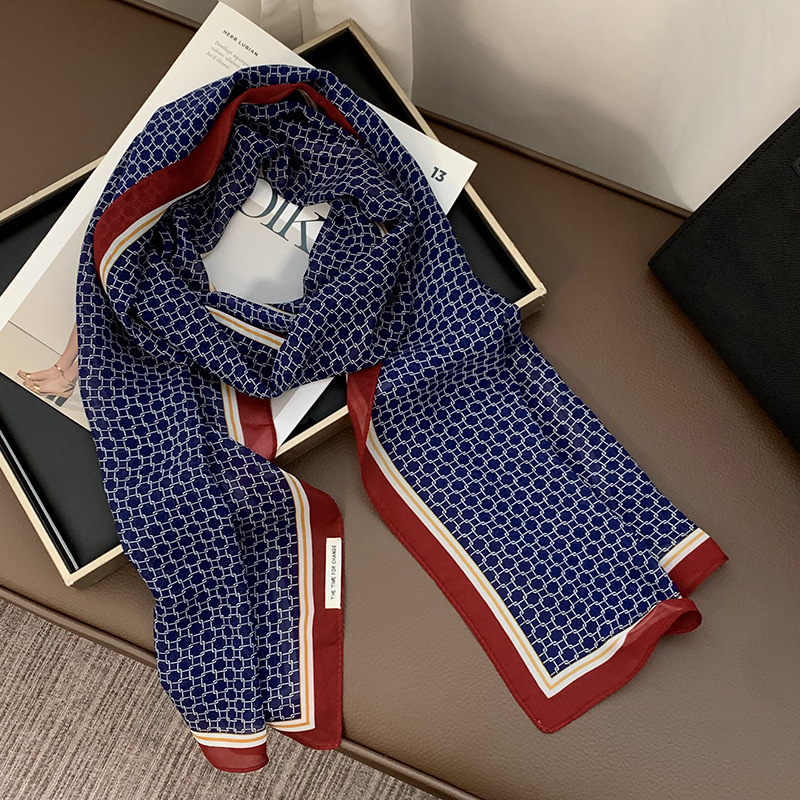 Bufanda de seda, sentido avanzado, todo fósforo, nuevo estilo multiusos, lunares, rosa, cuello, bufanda, bufanda, pañuelo, cinturón para el cabello, cinturón decorativo