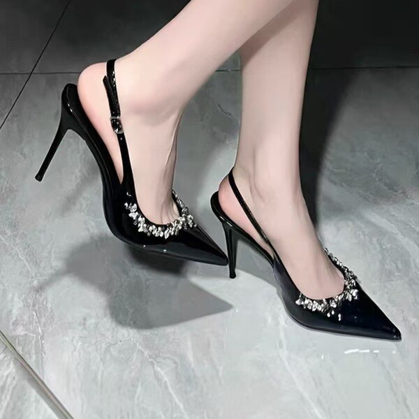 High heels with rhinestones