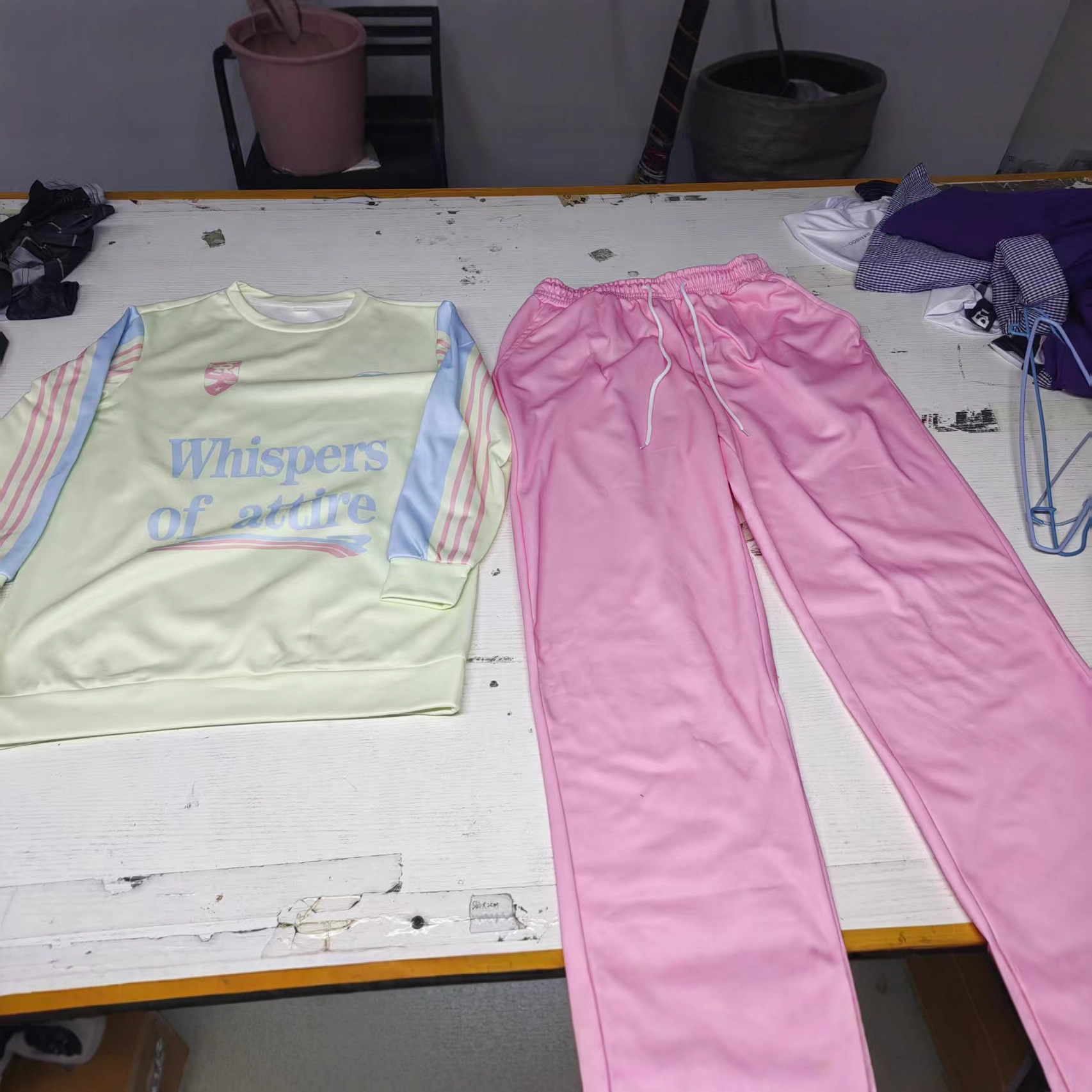 跨境热销休闲时尚套装女2025秋装新款印花卫衣直筒运印花两件套