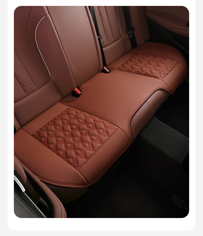 Genuine Leather Car Seat Cushion, High-End, Suitable for All Seasons, Breathable, Single-Piece, Easy to Install, Three-Piece Set, Full Coverage Seat Cushion