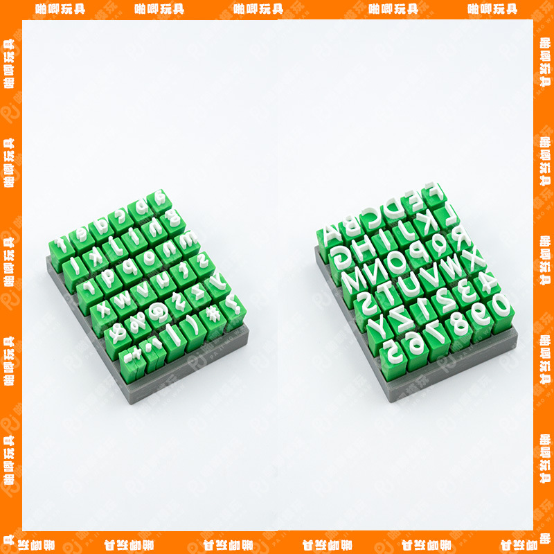 Nuevo producto transfronterizo creativo Alphabet clay seal conjunto de sellos de arcilla con letras mayúsculas y minúsculas