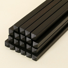 家用实木筷子防烫防滑中式方头黑檀木乌木中华筷礼品餐具现货批发