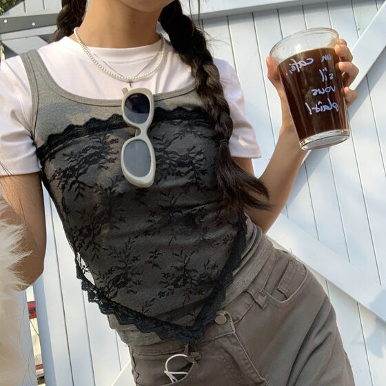Korean-style Lace Fart Curtain All-match Decorative Design Sense Pants Decorative Triangle Towel Cute Sweet Lace Apron Cover Skirt