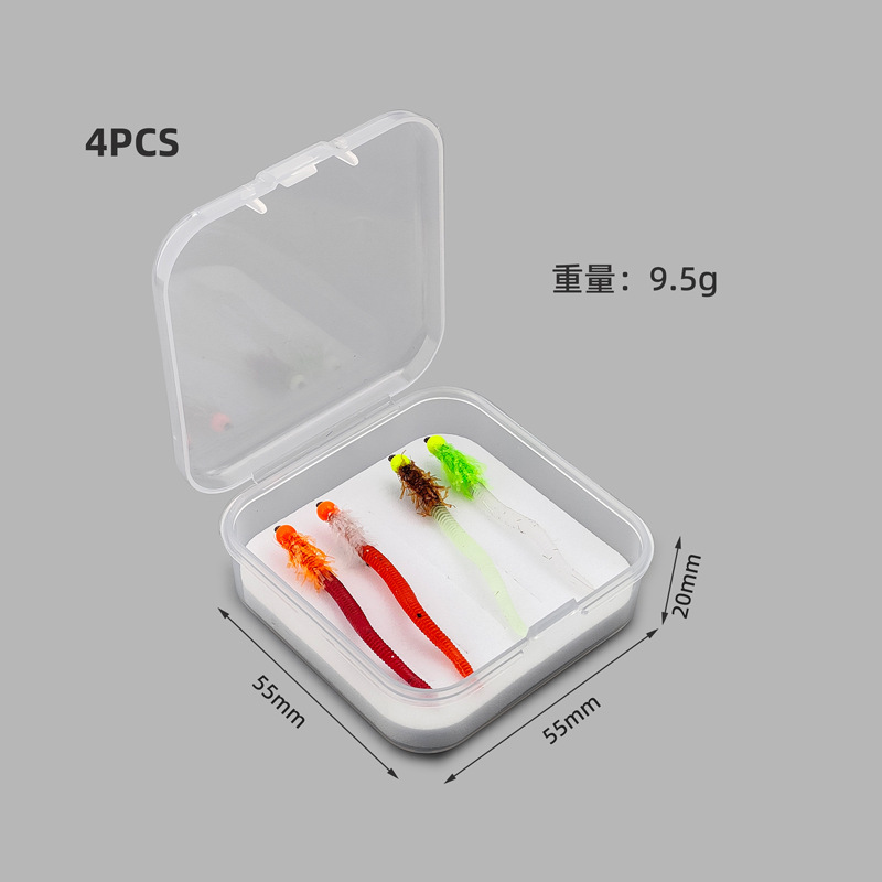 白鹭飞 WY1087蚯蚓蠕虫Squirmy Worm fly 飞蝇路亚飞钓拟饵假饵飞|undefined