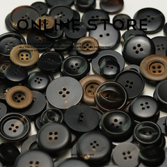 MOSN 真實牛角四眼兩眼紐扣針織開衫外套西服百搭風衣皮大衣扣子