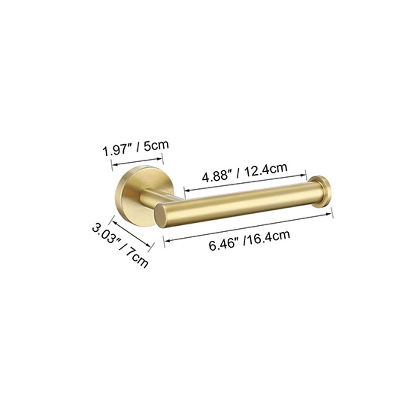 Baño transfronterizo Juego de colgantes de oro cepillado de acero inoxidable Barra de toalla Anillo de toalla Soporte de rollo de papel Gancho para ropa Kit de baño