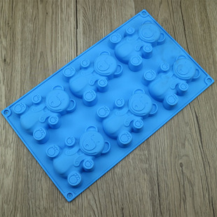 6-Hole Bear Ice Cream Mold Cute Cartoon Cake Mold Silicone Mold High Temperature Resistant Non-Stick Mold DIY