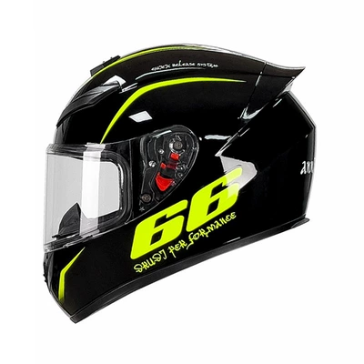 Four-Season Helmet, Foreign Trade | Motorcycle Safety Supplies - qk111-bright-black-66-with-clear-lens-s