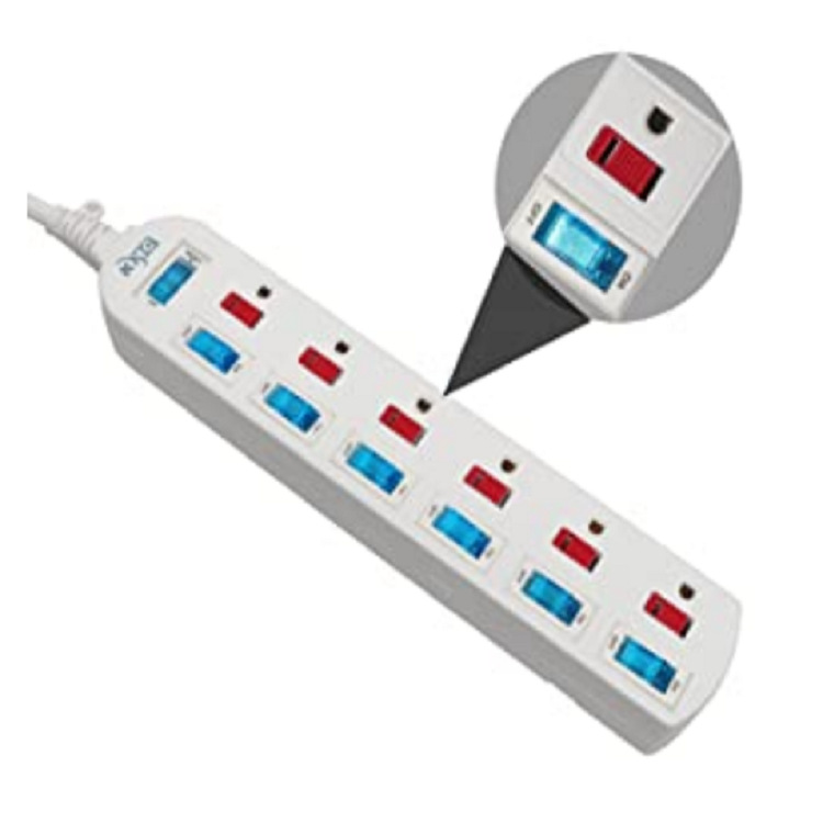 分控美规排插过载浪涌保护插线板家用办公电源6位接线插座工厂批