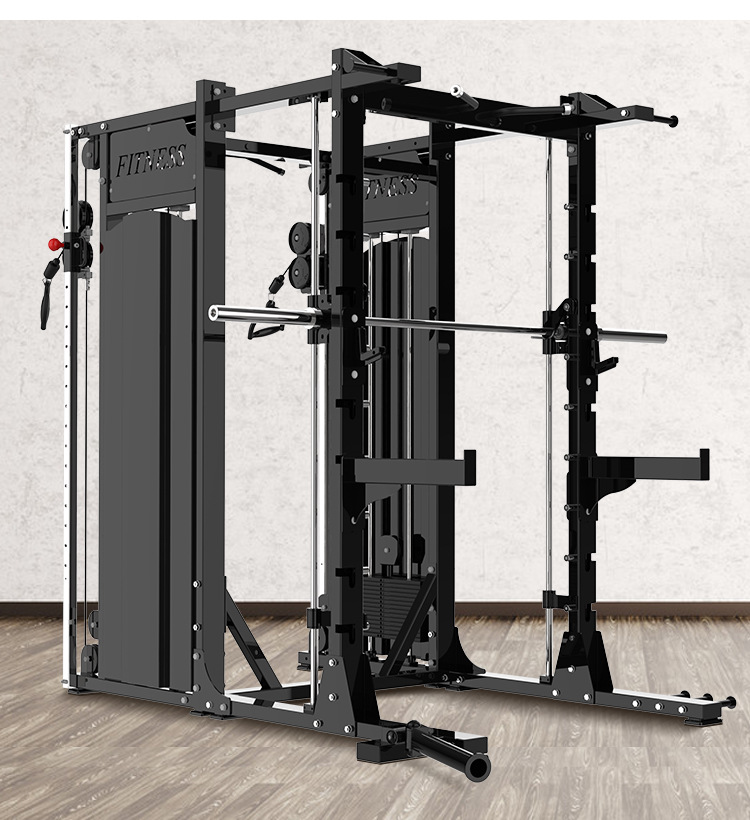 Lang Ming gimnasio equipo multifuncional máquina Smith entrenador integral pájaro pequeño pórtico squat push