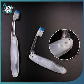 热销厂家定制透明便携折叠旅行牙刷软毛牙刷成人牙刷