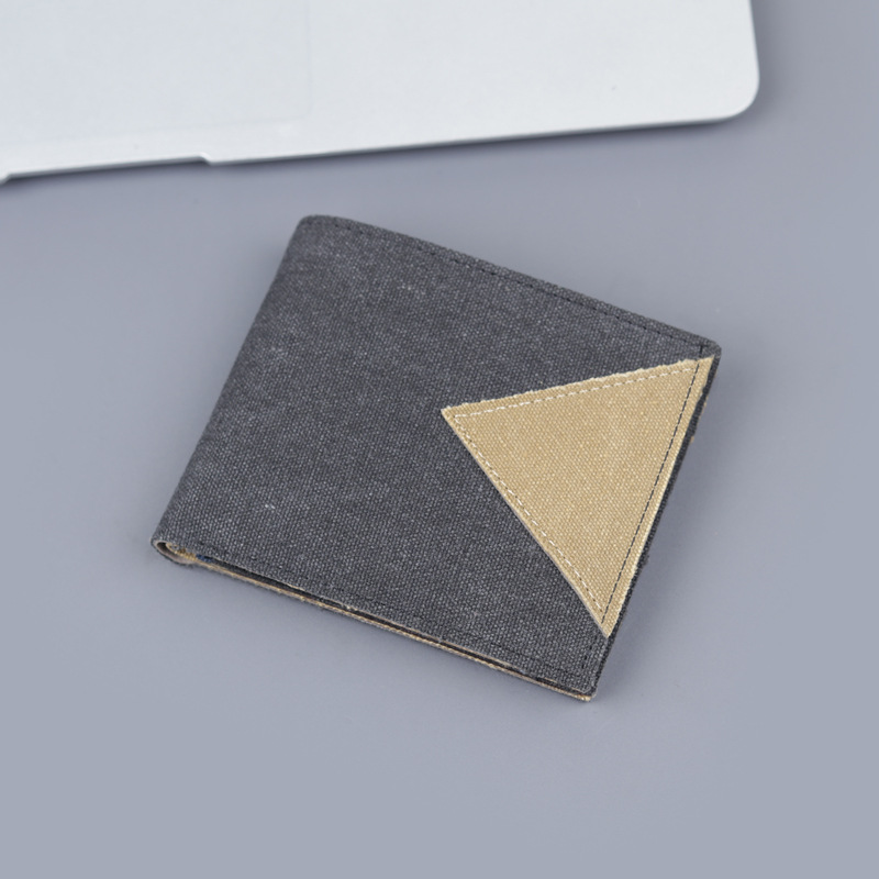 Cartera de denim para hombres cartera de lona corta 9 tarjetas para tarjetas de licencia de conducir cartera pequeña para hombres