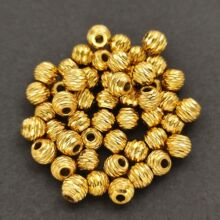 不锈钢定位珠18k金轮纹圆珠蹦迪镭射隔珠diy饰品配件手串珠子散珠