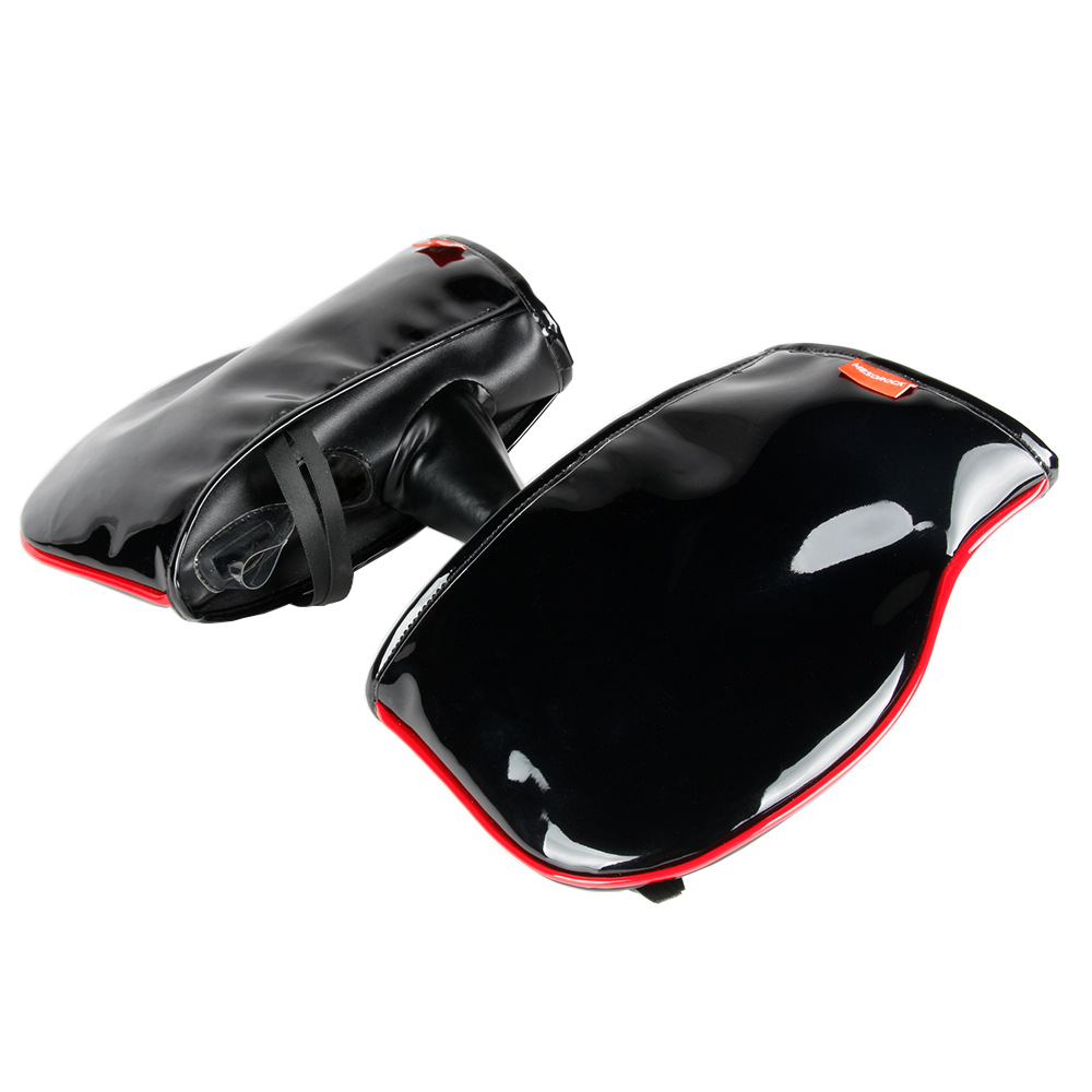 Coche eléctrico cubierta de la manija caliente espejo de invierno cuero a prueba de viento cubierta de la manija de montar motocicleta tridimensional a prueba de frío guantes impermeables